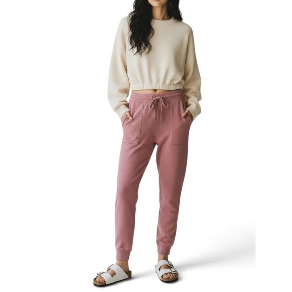 Ady P Women's Melrose Pink Heather Lounge Pants Drawstring Jogger XL NWT
